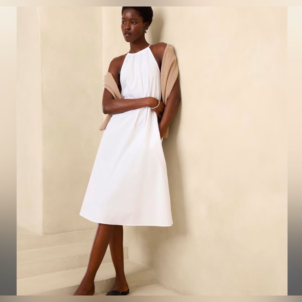 Banana Republic Poplin Halter midi Dress NWT